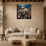 Majestic Volcanic Reef Underwater Wall Art Canvas Print presented in a sophisticated home setting