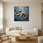 Shimmering Currents Underwater Wall Art Canvas Print styled in a refined neutral interior