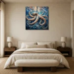 Shimmering Currents Underwater Wall Art Canvas Print showcased in an elegant minimalist interior
