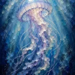 Ethereal Jellyfish Underwater Wall Art Canvas Print