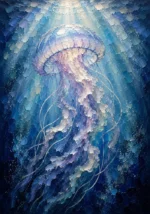Ethereal Jellyfish Underwater Wall Art Canvas Print