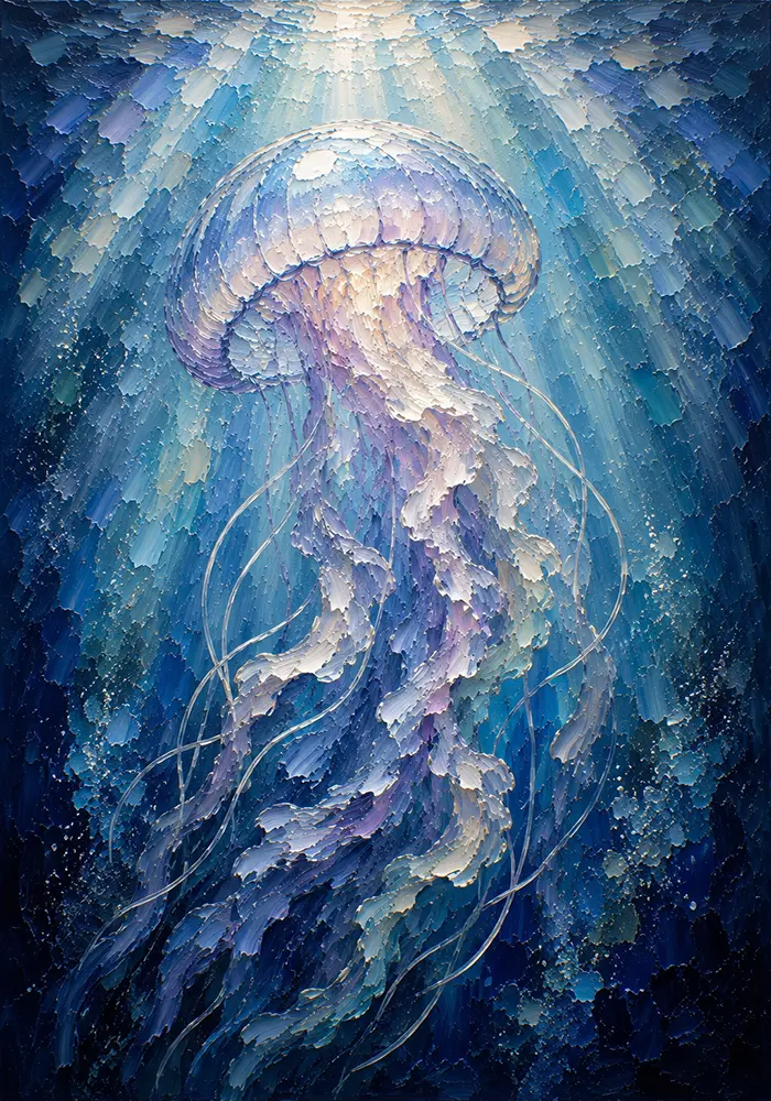 Ethereal Jellyfish Underwater Wall Art Canvas Print