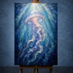 Ethereal Jellyfish Underwater Wall Art Canvas Print - Image 2