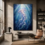 Ethereal Jellyfish Underwater Wall Art Canvas Print - Image 3