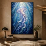 Ethereal Jellyfish Underwater Wall Art Canvas Print - Image 5
