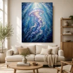 Ethereal Jellyfish Underwater Wall Art Canvas Print - Image 7