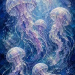 Luminous Jellyfish Underwater Wall Art Canvas Print