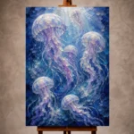 Luminous Jellyfish Underwater Wall Art Canvas Print