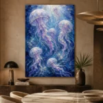 Luminous Jellyfish Underwater Wall Art Canvas Print - Image 5