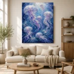 Luminous Jellyfish Underwater Wall Art Canvas Print - Image 7