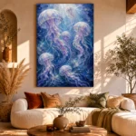 Luminous Jellyfish Underwater Wall Art Canvas Print - Image 8
