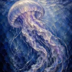 Moonlit Jellyfish Underwater Wall Art Canvas Print