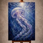 Moonlit Jellyfish Underwater Wall Art Canvas Print