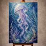 Serene Jellyfish Underwater Wall Art Canvas Print