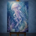 Serene Jellyfish Underwater Wall Art Canvas Print - Image 2