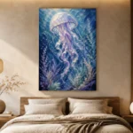 Serene Jellyfish Underwater Wall Art Canvas Print - Image 6