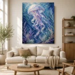 Serene Jellyfish Underwater Wall Art Canvas Print - Image 7