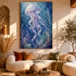 Serene Jellyfish Underwater Wall Art Canvas Print - Image 8