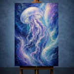 Aurora Jellyfish Underwater Wall Art Canvas Print - Image 2