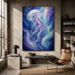 Aurora Jellyfish Underwater Wall Art Canvas Print - Image 3