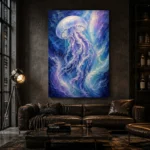 Aurora Jellyfish Underwater Wall Art Canvas Print - Image 4