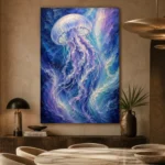 Aurora Jellyfish Underwater Wall Art Canvas Print - Image 5