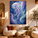 Aurora Jellyfish Underwater Wall Art Canvas Print - Image 8