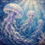 Tranquil Jellyfish Underwater Wall Art Canvas Print