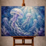 Tranquil Jellyfish Underwater Wall Art Canvas Print