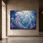 Tranquil Jellyfish Underwater Wall Art Canvas Print - Image 5