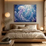 Tranquil Jellyfish Underwater Wall Art Canvas Print - Image 8