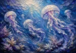 Cinematic Jellyfish Underwater Wall Art Canvas Print