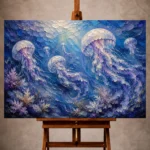 Cinematic Jellyfish Underwater Wall Art Canvas Print