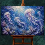 Cinematic Jellyfish Underwater Wall Art Canvas Print - Image 2