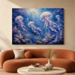 Cinematic Jellyfish Underwater Wall Art Canvas Print - Image 3