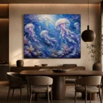 Cinematic Jellyfish Underwater Wall Art Canvas Print - Image 4