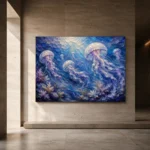 Cinematic Jellyfish Underwater Wall Art Canvas Print - Image 5