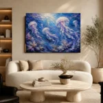 Cinematic Jellyfish Underwater Wall Art Canvas Print - Image 6
