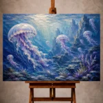 Luminous Horizon Jellyfish Wall Art Canvas Print