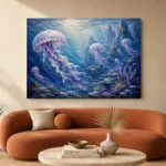 Luminous Horizon Jellyfish Wall Art Canvas Print - Image 3
