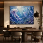 Luminous Horizon Jellyfish Wall Art Canvas Print - Image 4
