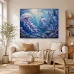 Luminous Horizon Jellyfish Wall Art Canvas Print - Image 7