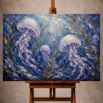 Panoramic Kelp Jellyfish Wall Art Canvas Print