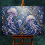 Panoramic Kelp Jellyfish Wall Art Canvas Print - Image 2