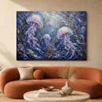 Panoramic Kelp Jellyfish Wall Art Canvas Print - Image 3