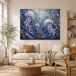 Panoramic Kelp Jellyfish Wall Art Canvas Print - Image 7
