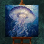 Radiant Jellyfish Underwater Wall Art Canvas Print - Image 2