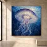 Radiant Jellyfish Underwater Wall Art Canvas Print - Image 3