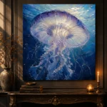Radiant Jellyfish Underwater Wall Art Canvas Print - Image 4