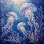 Ethereal Trio Jellyfish Wall Art Canvas Print